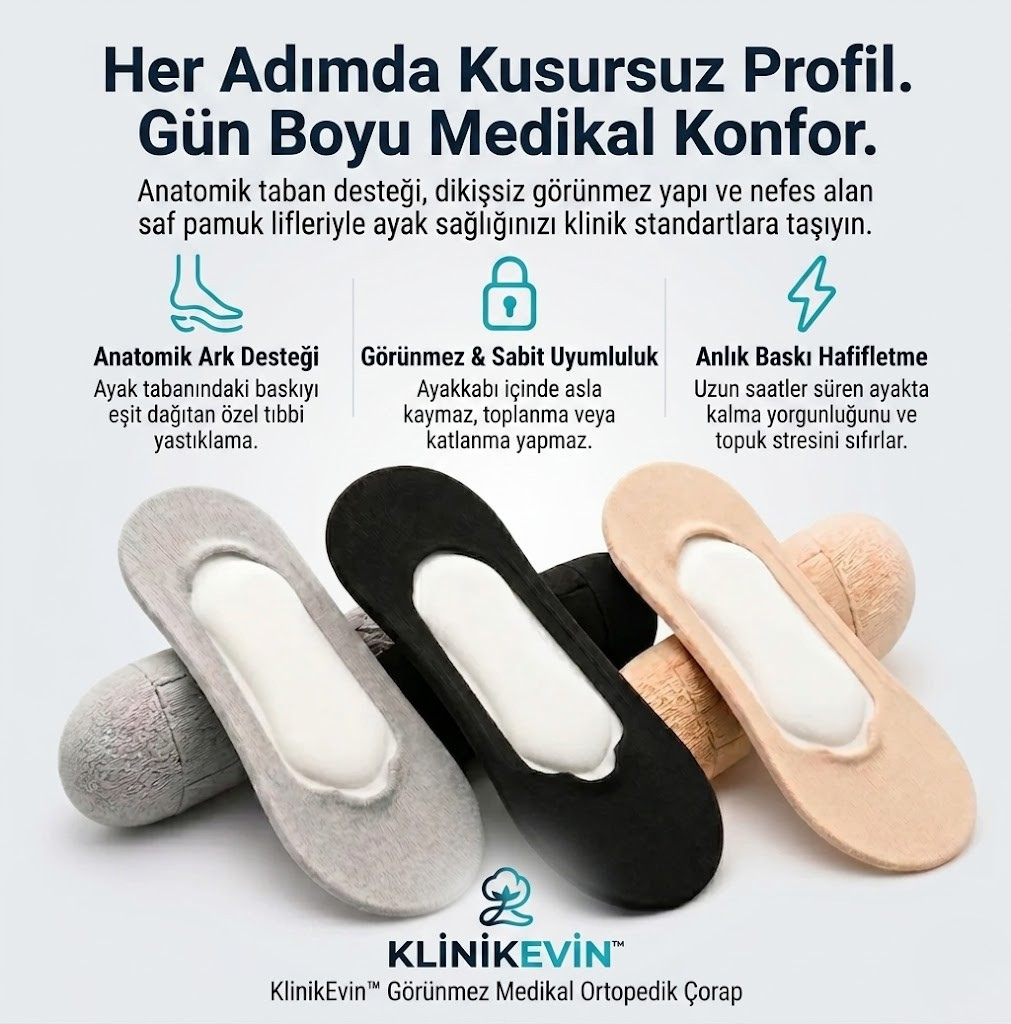 KlinikEvin™ Ortopedik Destek & Günlük Pamuk Çorap