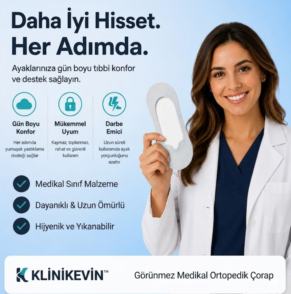 KlinikEvin™ Ortopedik Destek & Günlük Pamuk Çorap